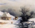 petite charrette à bœuf russe en hiver 1866 Romantique Ivan Aivazovsky russe